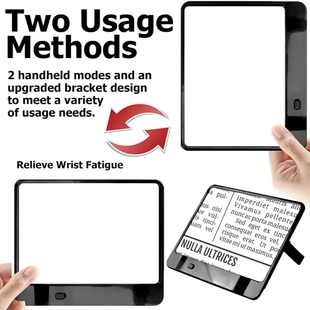 3X Lightweight Full Page Magnifying Sheet with LED Lights for Books Reading Kids Seniors Crafts Stamps Maps