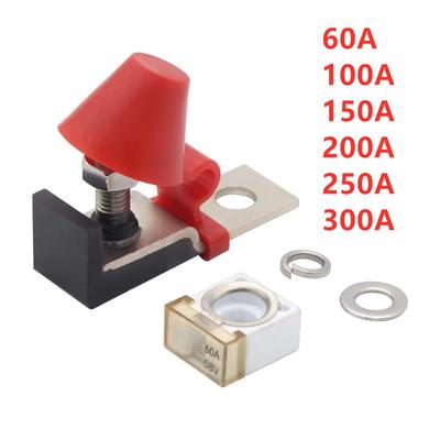 M8 30A-300A Kit Bloc Fusibles MRBF à Montage sur Borne de Batterie 58V avec Goujon Simple 5/16" Fusible de Batterie de Calibre Marin pour Bateau Camion RV