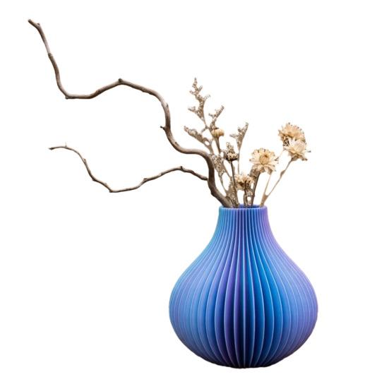 3D Printed Vase Modern Flowers Vase Decorative Vertical Textured Flower Vase for Dried & Fresh Flowers Farmhouse Coffee Table Kitchen Centerpieces