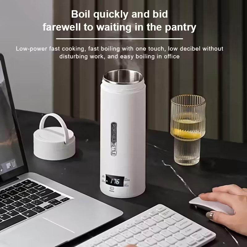 Neues Design 316 Edelstahl Thermo-Elektro-Becher Tragbarer Wasserkocher Outdoor-Wasserkocher Reisebecher 500ML 4 Temperatureinstellungen