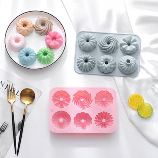 6 Löcher Backform Antihaft wiederverwendbare Lebensmittelqualität Fondant Kuchen Schokolade Dessert DIY Silikonform Küchenhelfer