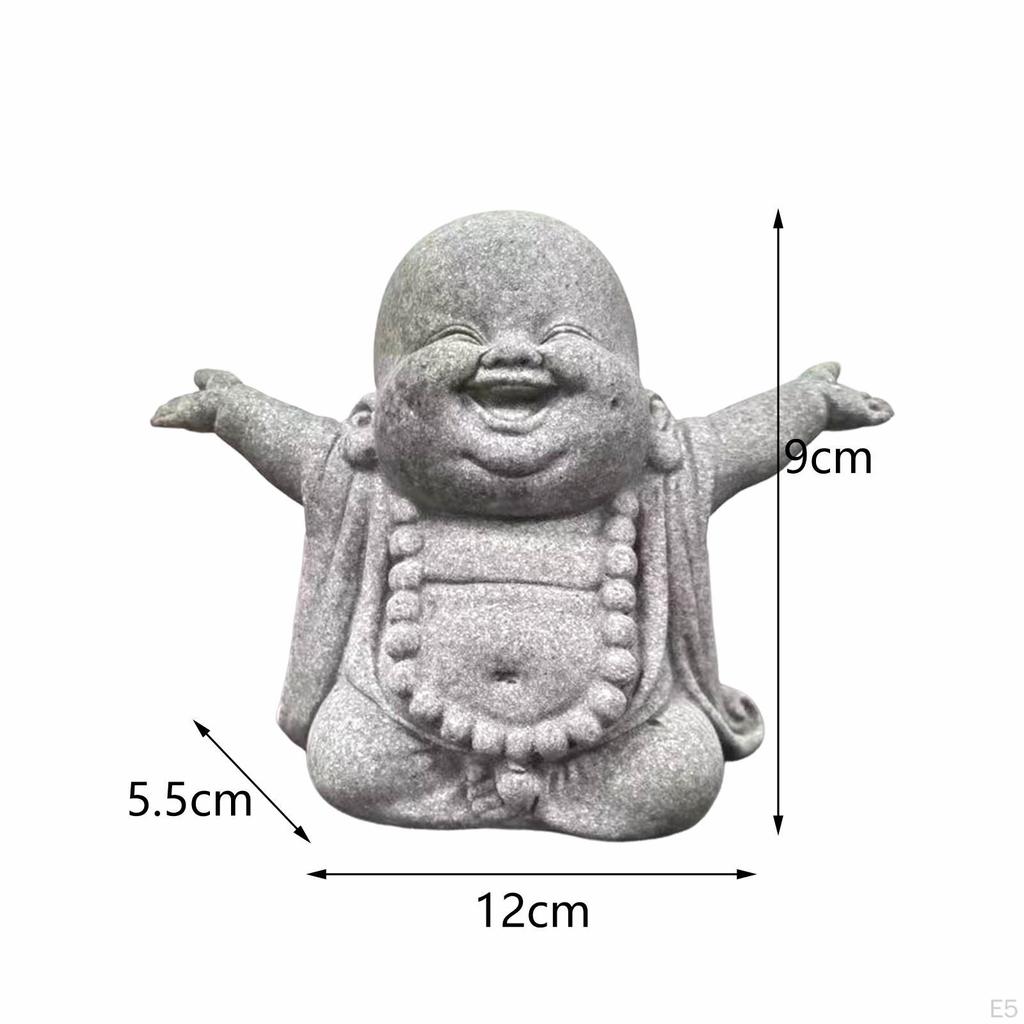 Buddha Statue Sculpture Antique Tea Pet Ornament Sitting for Desktop Hotel