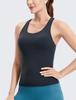CRZ YOGA Racerback Tank Top with Yoga Sports Dark Size S Women's Quick-Drying Cups, Wear, Bra, Butterluxe, Navy,