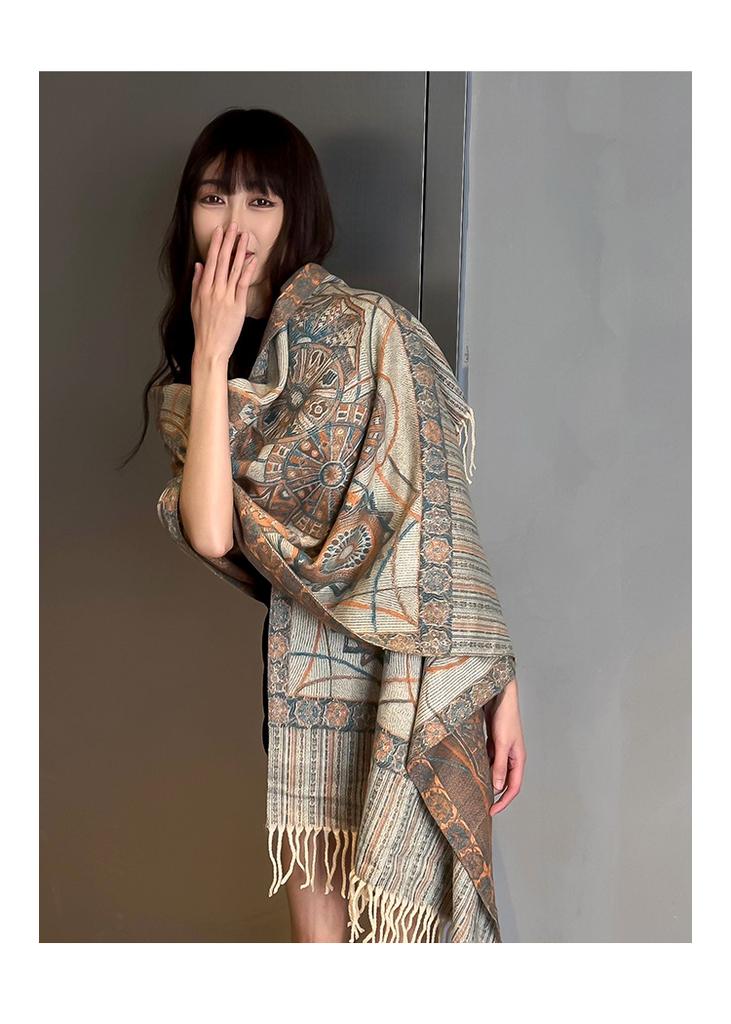 Ethnic style retro tassel shawl