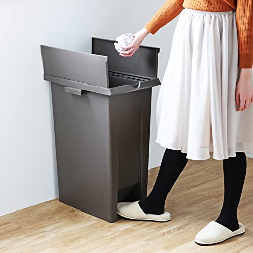 Captain Stag Pedal Pail #70, Double-Door, Brown, Made in Japan, UY-7059