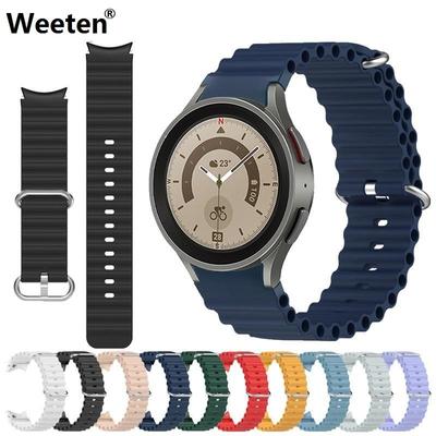 Armband für Samsung Galaxy WATCH 6 / Watch 5 / 5 Pro / WATCH 3 4 / 4 Klassisches Uhrenzubehör mit Doppelschnalle 44 mm 41 mm 45 mm