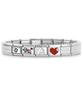 Nomination Bracelet Steel Composable Red Heart Initial Fashion Bracelet Steel-Set40 (A Type)