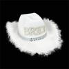 Jeweled Crystal Cowboy Hats Bride Veil Panama Hat for Bachelorette Party Cowboy Hats for Club Stage Shows