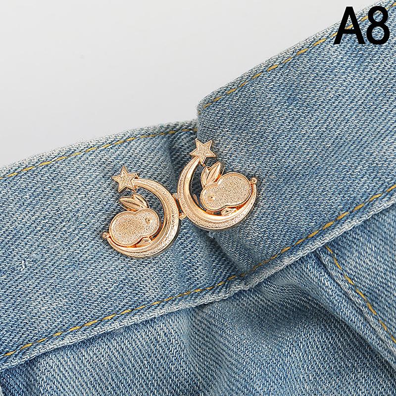 

NEW Bowknot Button Adjuster For Pants And Skirts Waist Tightener Adjustable Waist Buckle For Jeans No Sewing Required
