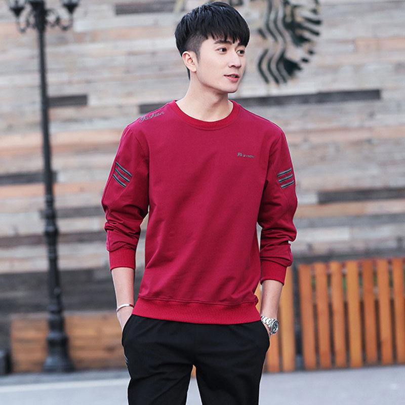 IELGY Men's Clothes Sweater Loose All-match Stylish Simple Plus Size Casual Sports Round Neck