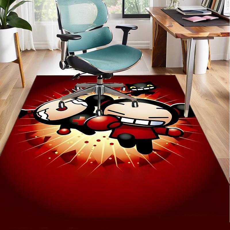 Heartfelt Love Cute Doll Office Rug Chair Mat, Game Carpet, Suitable for Front Door, Bedroom, Living Room, Desk, Holiday Gift