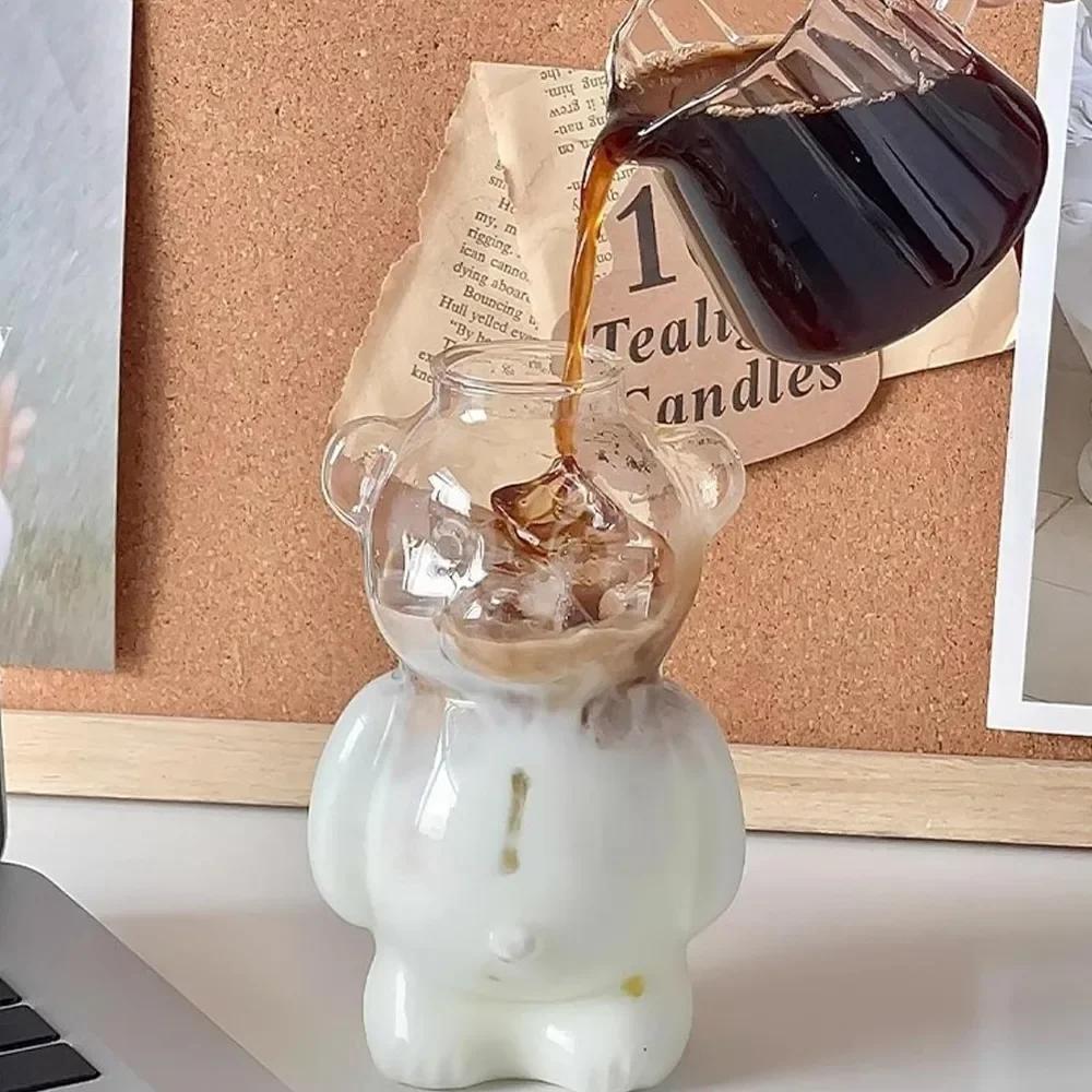 320 ml Hochwertiger Bärenglasbecher Hitzebeständiger Becher Trinkgeschirr Transparenter Teesaft Milch Kaffeebecher Glas Trinkgeschirr