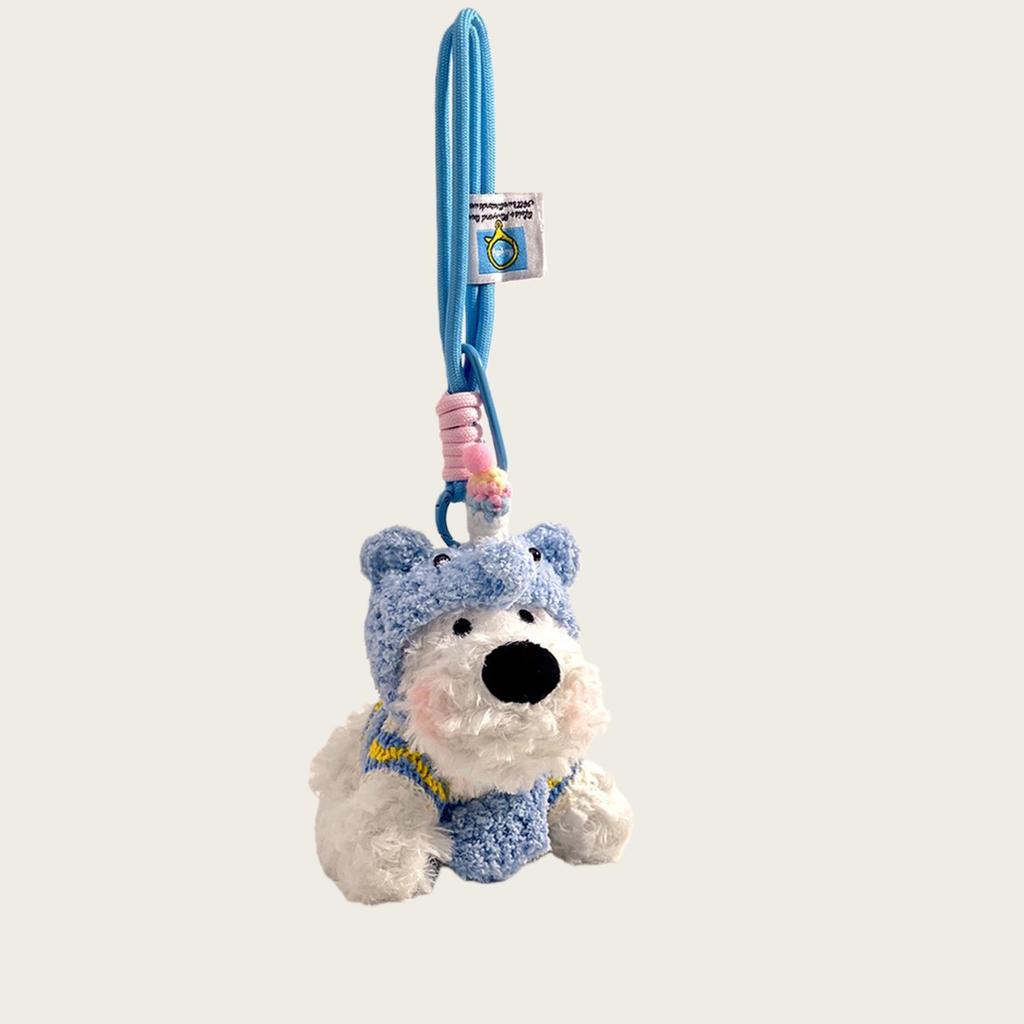 Cute Plush West Highland Bag Pendant Scribbled Puppy Keychain Pendant Cartoon Doll Doll Gift