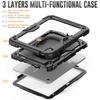 For iPad 10th 10.9 2026, Military Grade Shockproof Protective Silicone Cover 360 Folding Handle Grip + Handle Shoulder Strap