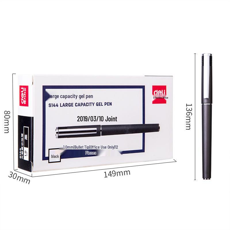 Deli Carbon Fiber Gel Pens: Retractable, Water-Based, Ideal for Students, Business Signatures, Meeting Notes, and Finance.