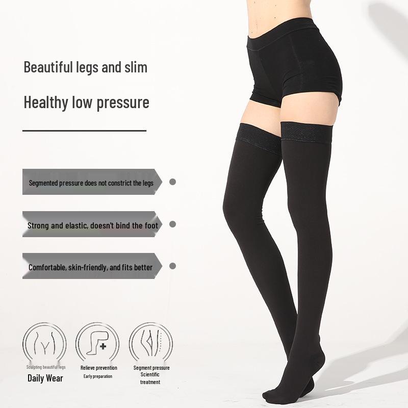 Non-Slip Over-the-Knee Compression Sports Stockings with Silicone Grip