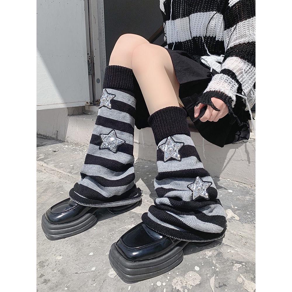 Y2K Black Star Women’s Slouchy Calf Socks & Leg Warmers