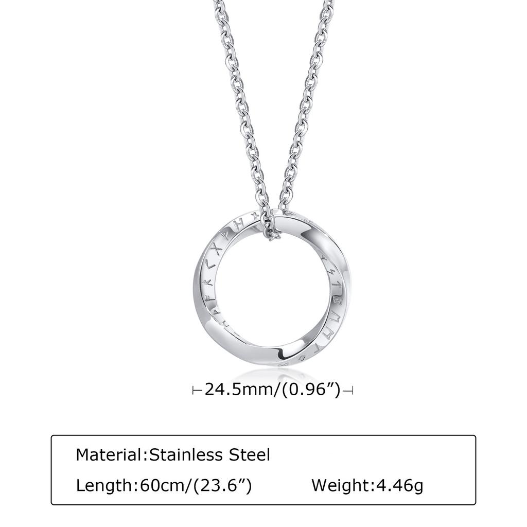 Vnox Norse Viking Necklace for Men Stainless Steel Mobius Pendant Trendy Male Jewelry Gift