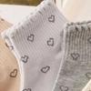 Summer New Lace Love Printed College Style Short Socks Sweat Absorbing Breathable Casual and Comfortable Low Cut Socks