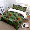 Monster Truck Pattern Background Print Bedding Set 1 Duvet Cover 2 Pillowcases for Adult and Children Luxury Gift Full Size