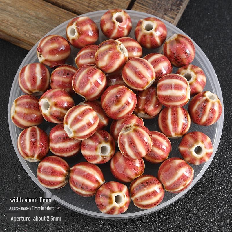 DIY Flower Glaze Watermelon Ceramic Beads – Loose Porcelain Beads for Jewelry, Clothing Accessories, Bracelet & Necklace Crafts