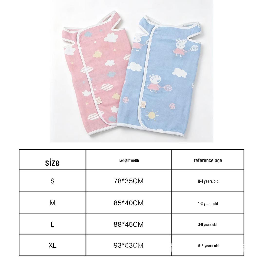 Infant Cotton Gauze Sleep Sack - Anti-Kick Belly Wrap Blanket for Babies S 78x35 cm синий