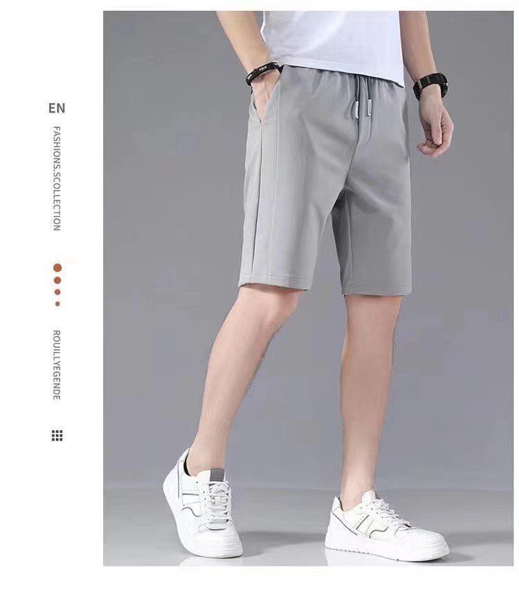 Men's 2023 Summer Ice Silk Quick-Dry Shorts: Casual, Loose, Elastic, Slim-Fit Pants