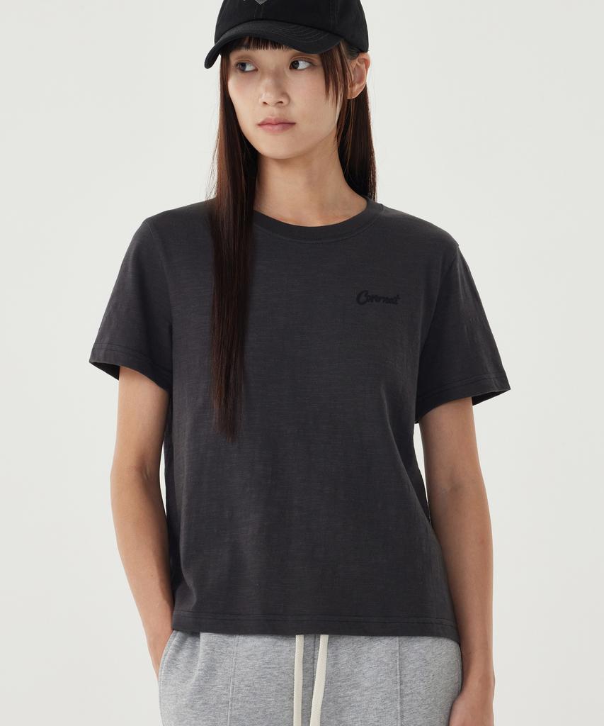 COVERNAT WOMAN Circus Graphic Short Sleeve T-Shirt Charcoal