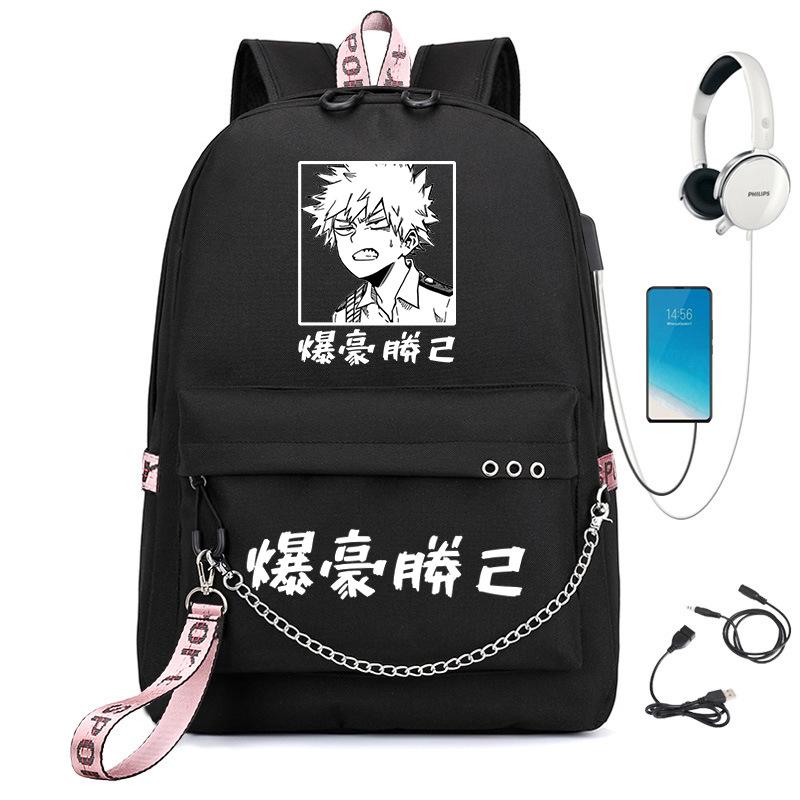 Travel Bag My Hero Academy Anime Peripheral Backpack Usb Large Capacity Student School Bag