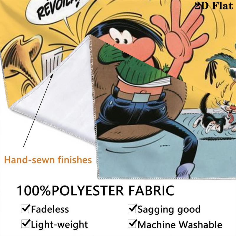 Gaston Lagaffe Animal Wall Tapestry Aesthetic Wall Hanging Printed Fabric Blanket Decorative Tapestries for Bedroom Living Room Home Decor