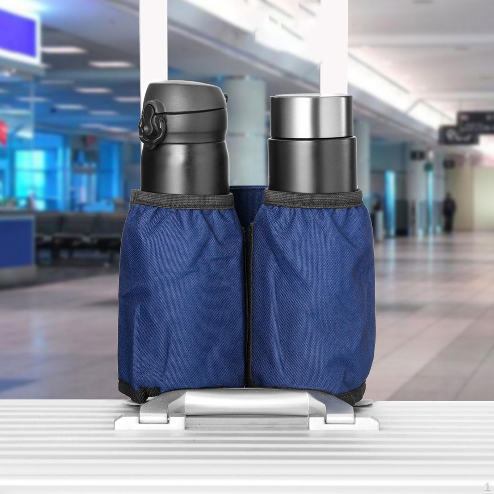 

Подстаканник для багажа, держатель для телефона с передним карманом, крепление для чемодана во время поездки синий