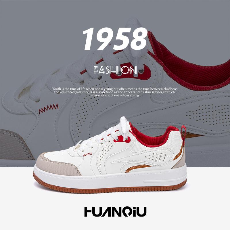Global red and white thick baseplate shoes ZHQ-HY918 summer new popular shoes men's original niche white shoes