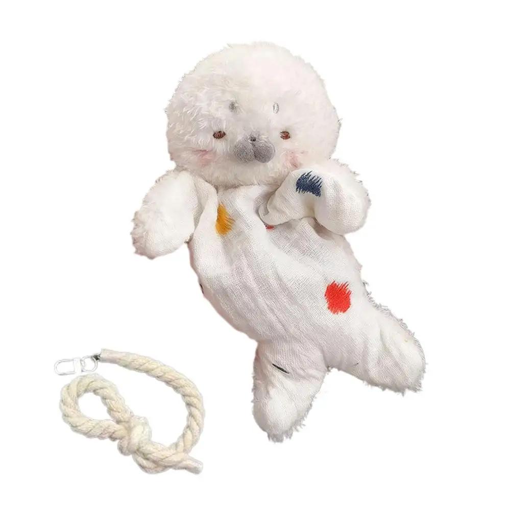 Stress Relief Plush Toy Cute Seal Bean Bag With Hanging Rope Funny Sensory For Stress Relief & Kids H6D1