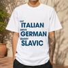 2026 Neues Baumwoll-T-Shirt Iss italienisches Essen Fahre Gerunisex Autos Heirate Slawisch Unisex Europäischer Meme-Druck Rundhals Kurzarm
