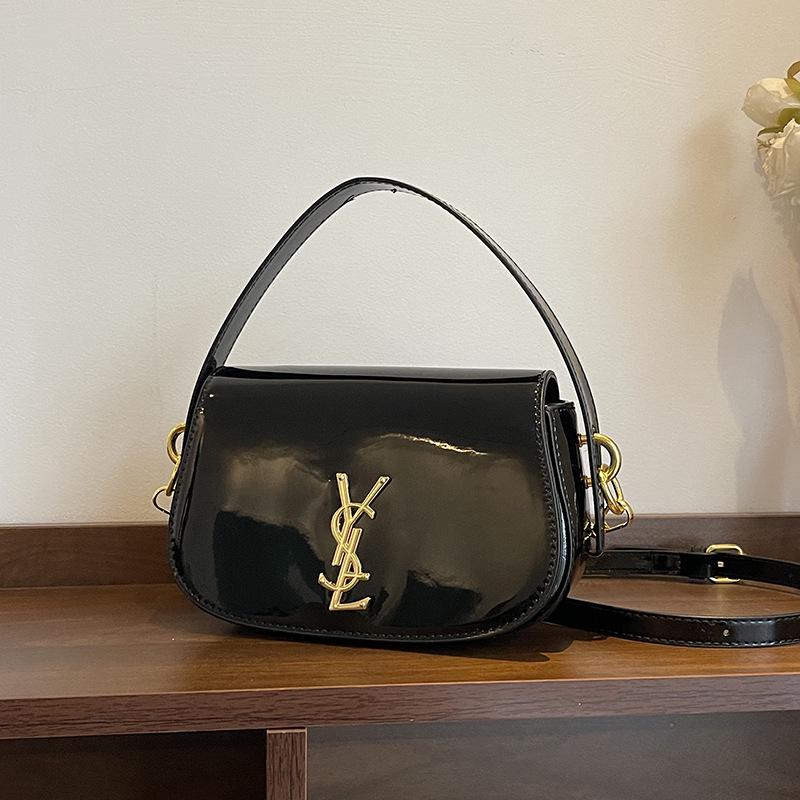 Retro Minimalistisk Texturerad Dam Lyxhandväska - Casual Axel- och Crossbodyväska