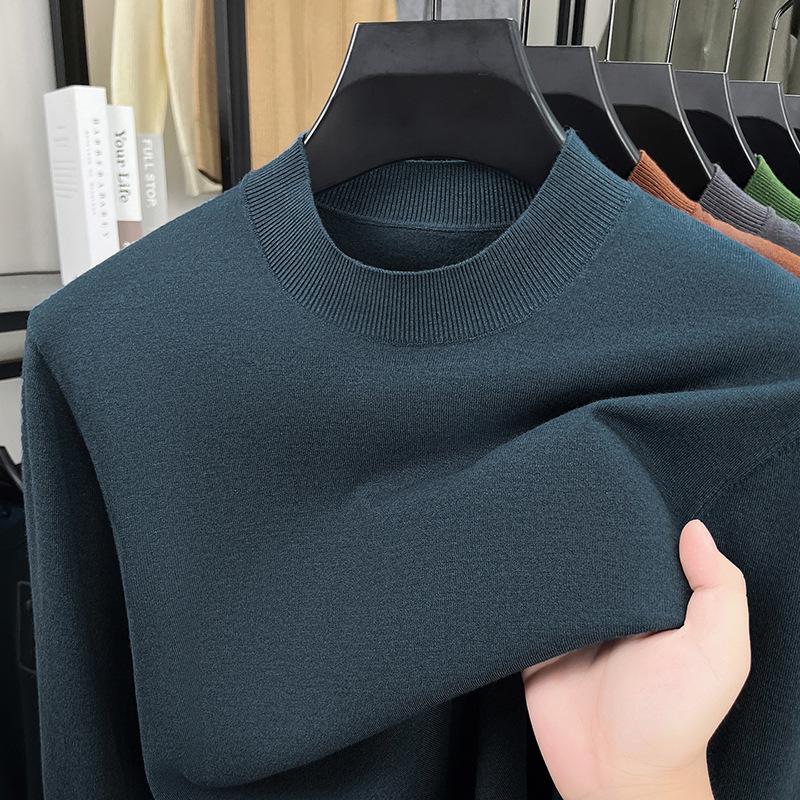 Men s Half-High Neck Sweater, 330g Imitation Wool, Skin-Friendly, Warm Base Layer for Autumn/Winter 4XL