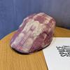 Retro Tie-dye Forward Hat Women's Spring and Summer Versatile Face Small Beret Big Head Circumference Reverse Hat New