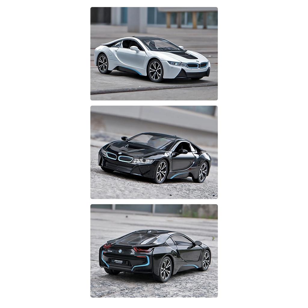 1/32 BMW I8 New Energy Car Alloy Sports Car Model Diecast Simulation Metal Racing Vehicles Car Model Sound Light Childrens Toys Gift