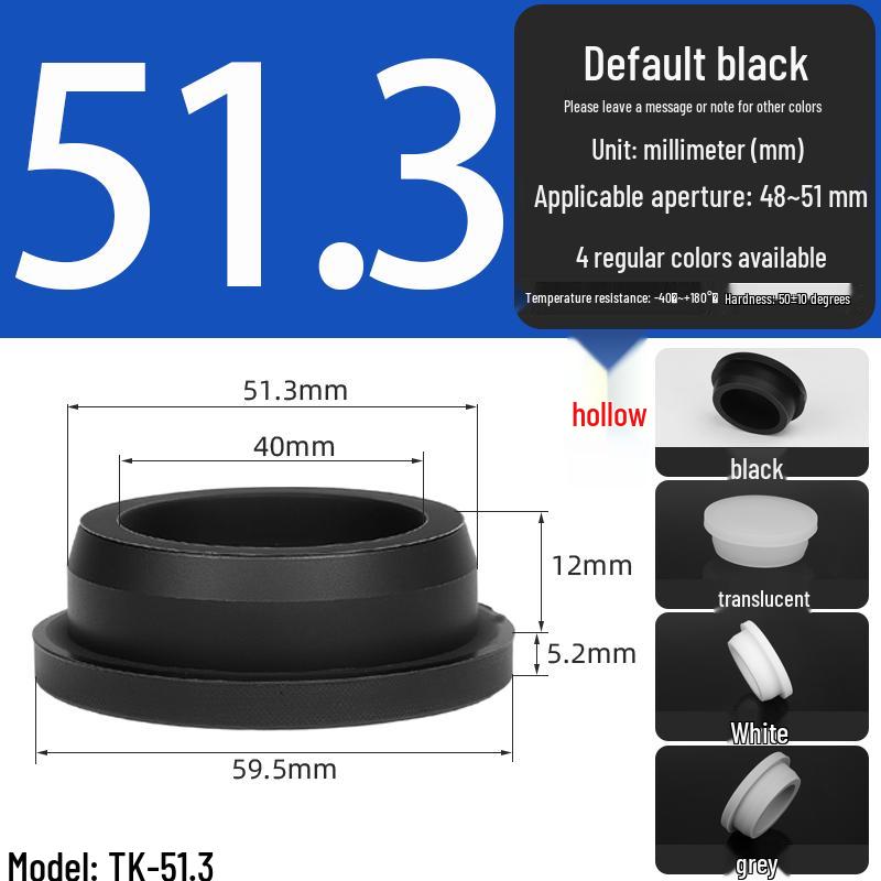 Black High-Temperature Resistant T-Shaped Silicone Stopper - Round Hole Rubber Gasket & Shock-Absorbing Blind Plug