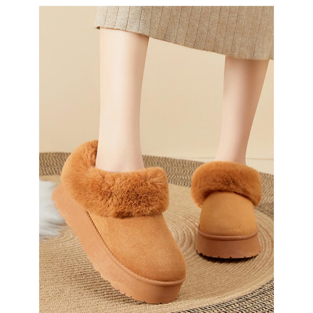 Women's New Autumn and Winter Thick Soled Snow Boots, Casual and Warm, Thick Soled Bread Shoes with Plush and Warm Cotton Shoes