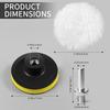 7 Piece 3 Inch Wool Buffing Pad, Drill Buffer Connecting M10 Drill Adapter, Buffing Pads, For Car Polishing And Waxing, Painting Tabletops, Old