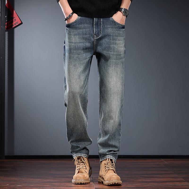 JELENO Men s Lyocell Blend Straight Jeans 32