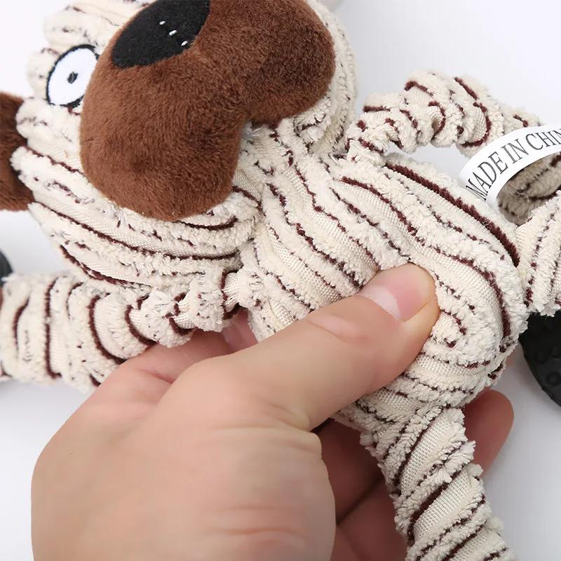 Pet Chewing Animals Donkey Shaped Dog Bite Corduroy Plush Teething Toy for Small Dogs High Quality Pet Training Supplies