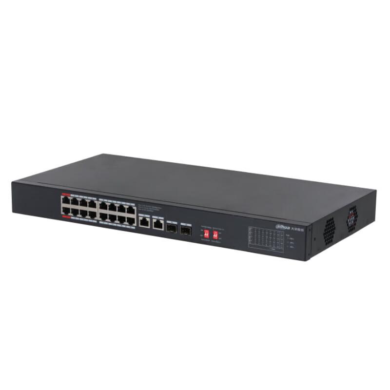 Dahua 16-Port Gigabit PoE Monitoring Switch with 2 Fiber Ports CN plug (adapter included)