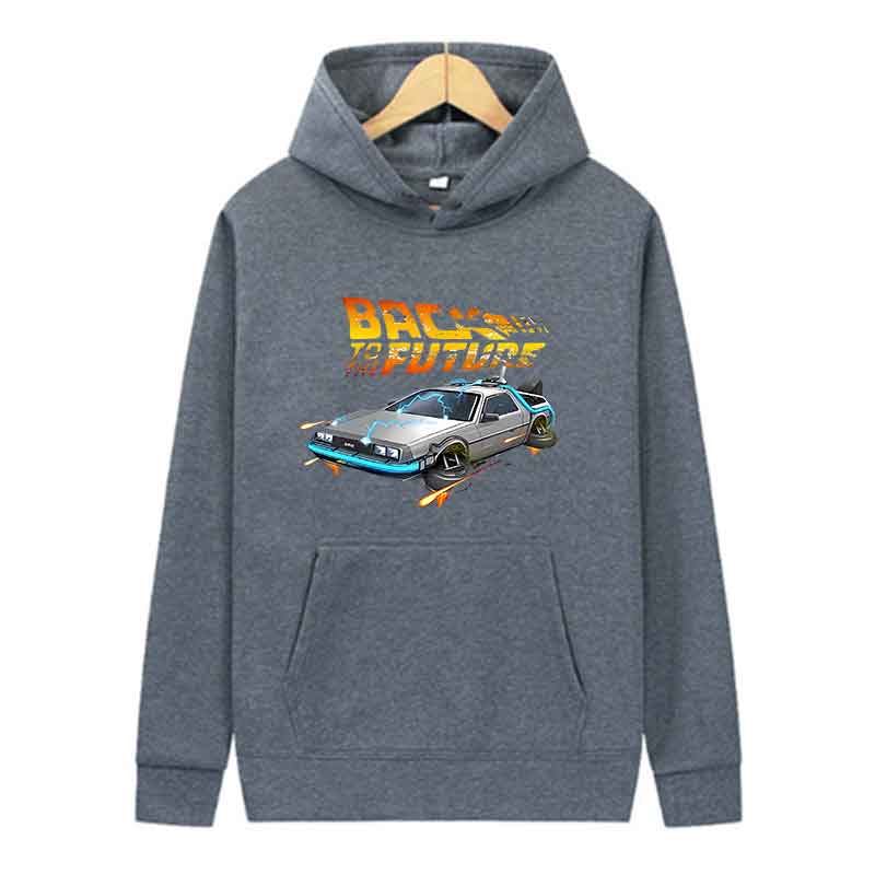 Powrót do Przyszłości Retro Samochód DeLorean Nadruk Bluza z Kapturem Długi Rękaw Top Męski Codzienny Streetwear Pulower Wiosna Jesień Odzież Unisex