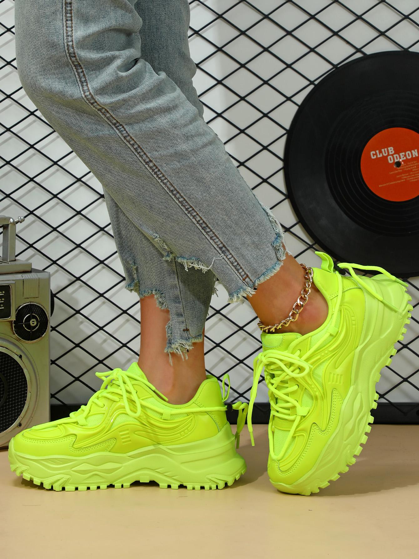 

Зеленые кроссовки женские новые универсальные на платформе толстая подошва повышают комфорт, повседневная спортивная обувь, модная обувь для спорта на открытом воздухе 44