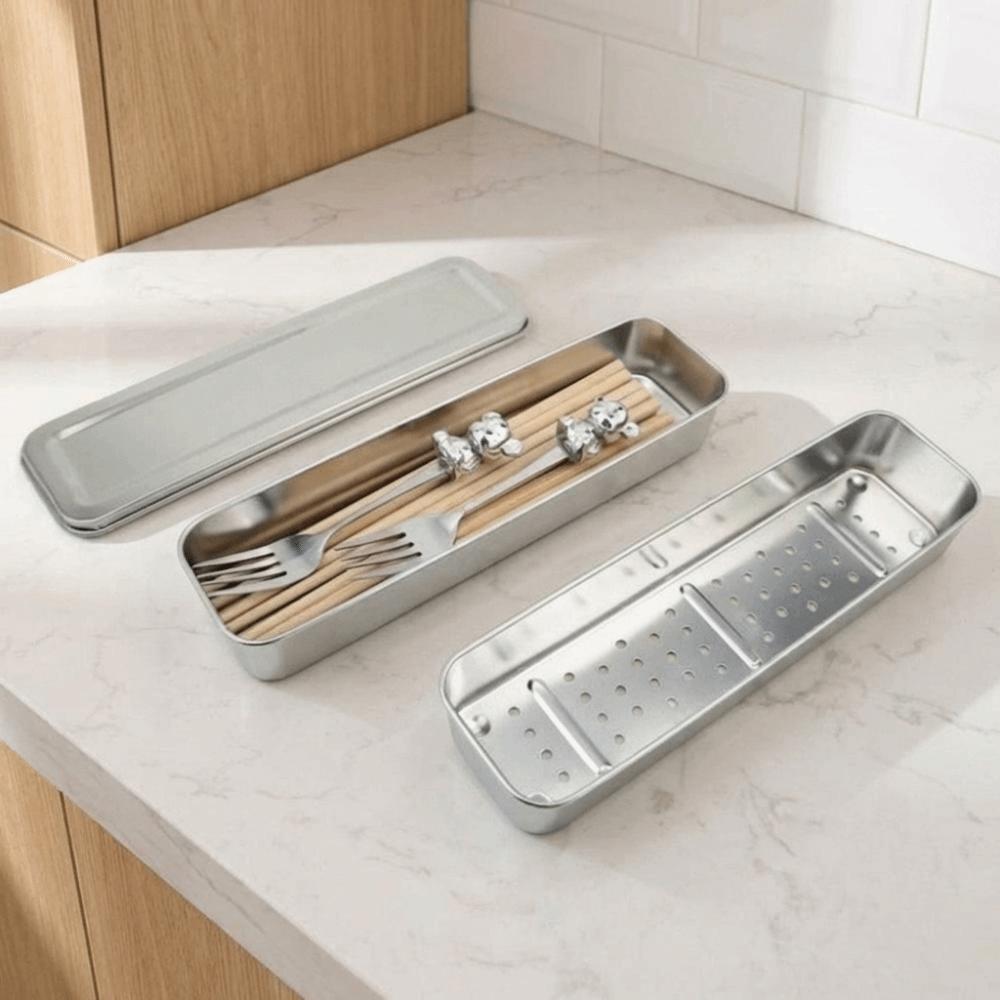 Draining Spoon Fork Storage Box Ventilated Chopsticks Cage Multipurpose Cutlery Holder  Small Items