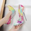 Art Pattern High Heels Women's Thin Heels Hand-painted Pointed Women's Shoes  Nightclub Party Fashion Shoes WZ