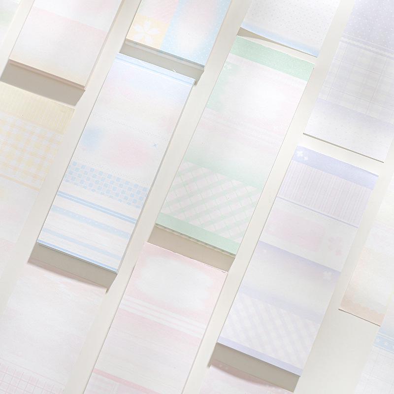 Sakura Series Tearable Sticky Notes: 60-Sheet Color Blocking with Grid Background