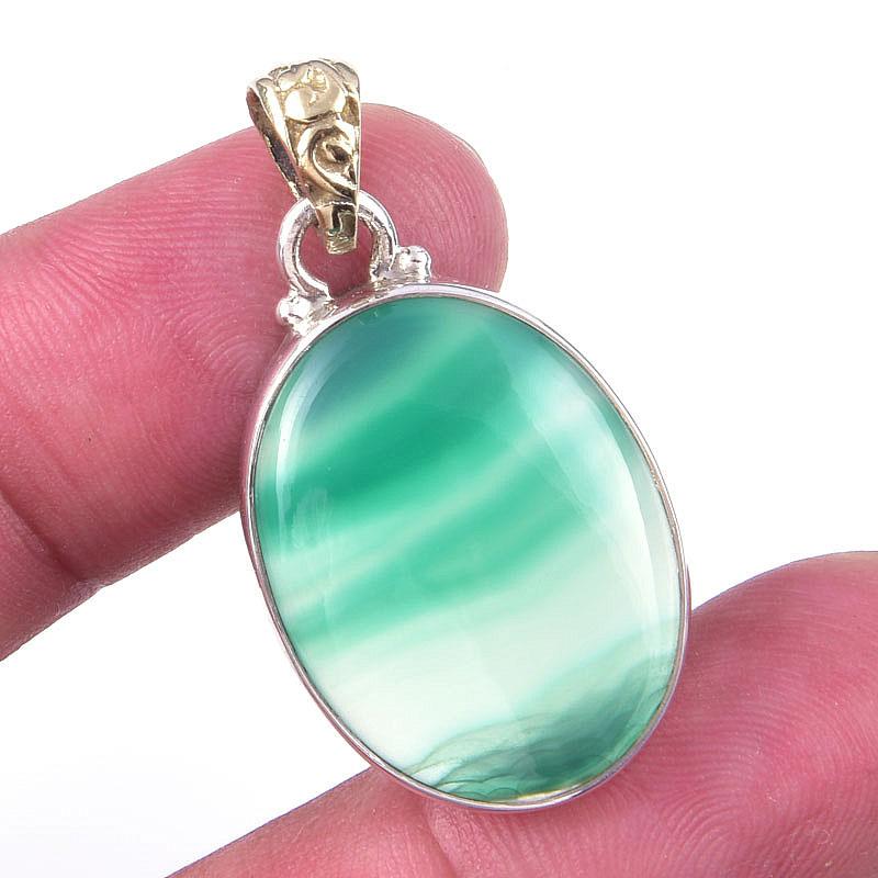 

Natural Fluorite Gemstone Handmade 925 Solid Sterling Silver Pendant 1.50 A4y72